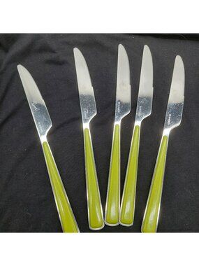 Fiesta Merengue Butter Knife Flatware Green Homer Laughlin 9” Retro Set Of 5